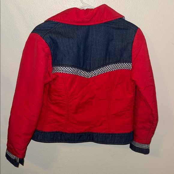 Levi's Color-Block Red and Blue Jean Jacket - Picture 3 of 3
